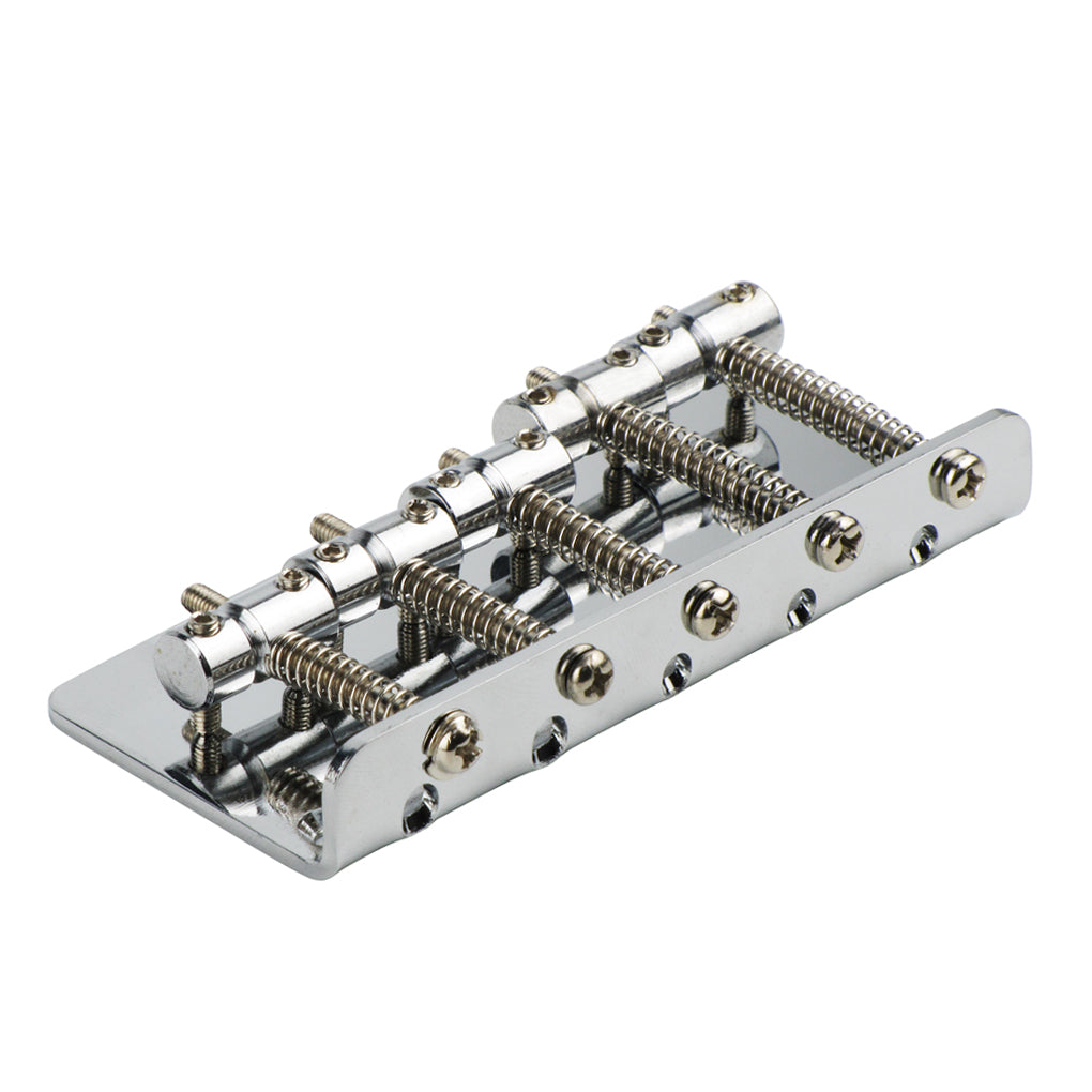 FLEOR Chrome Vintage Bass Bridge For 5 String Bass Guitar | iknmusic