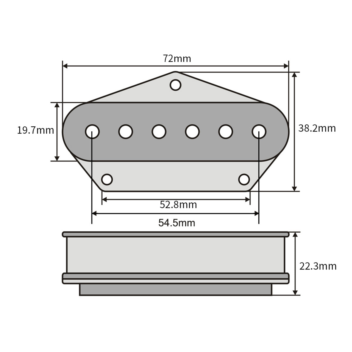 FLEOR Tele Bridge Pickup Ceramic Black Tele Guitar Parts | iknmusic