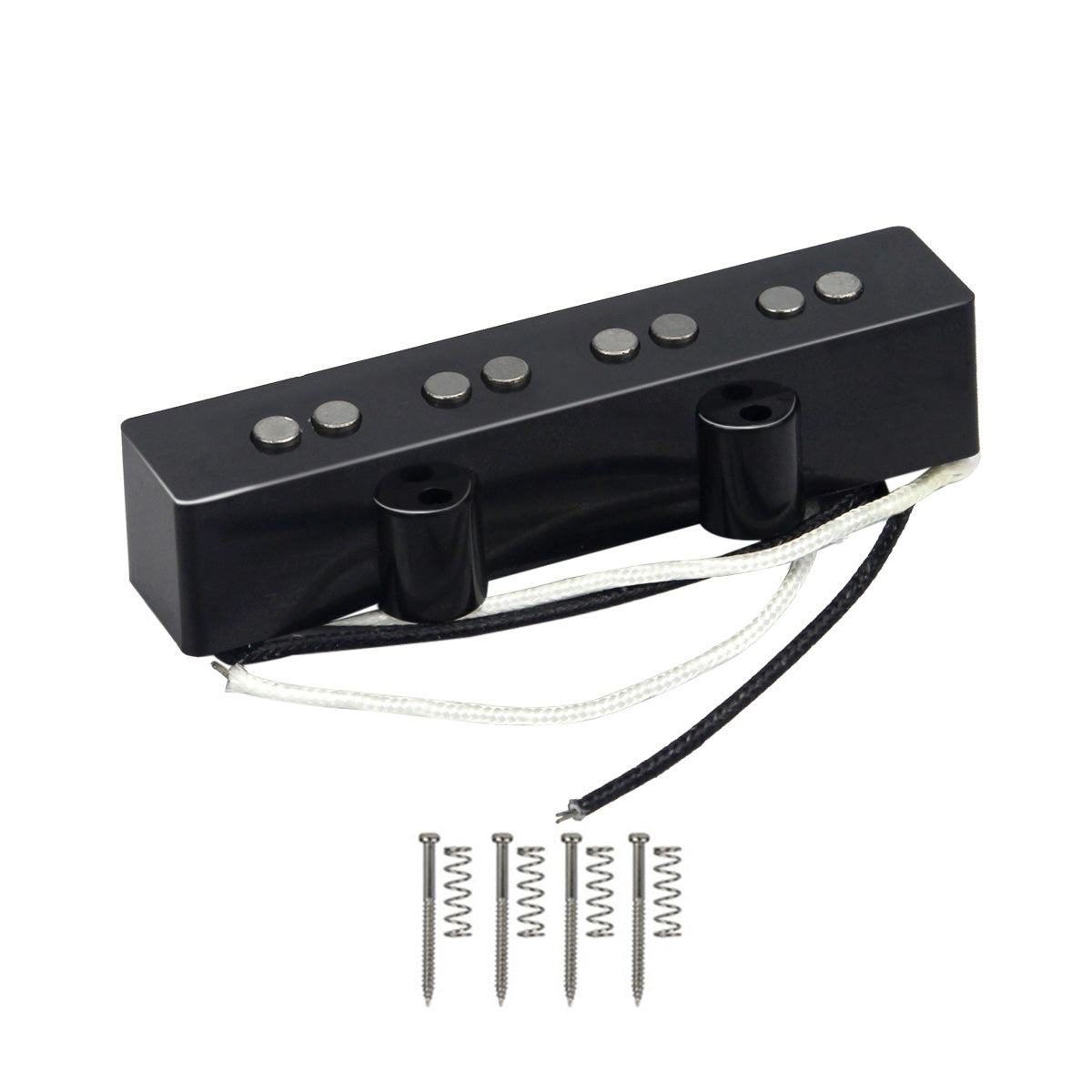 FLEOR Alnico 5 Jazz Bass Pickups Black for 4 String Bass | iknmusic