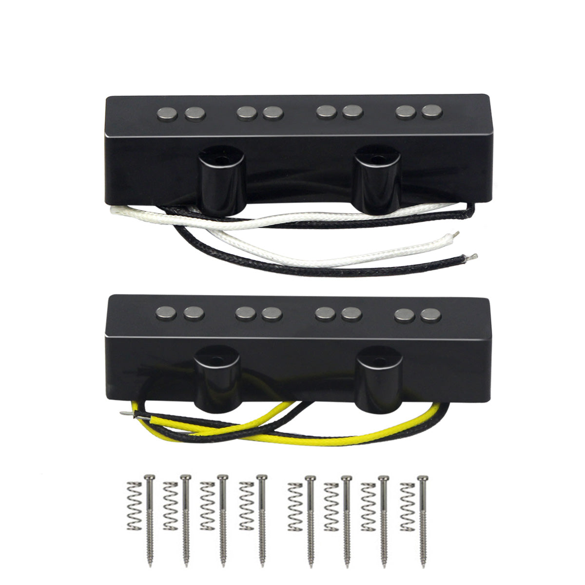 FLEOR Alnico 5 Jazz Bass Pickups Black for 4 String Bass | iknmusic