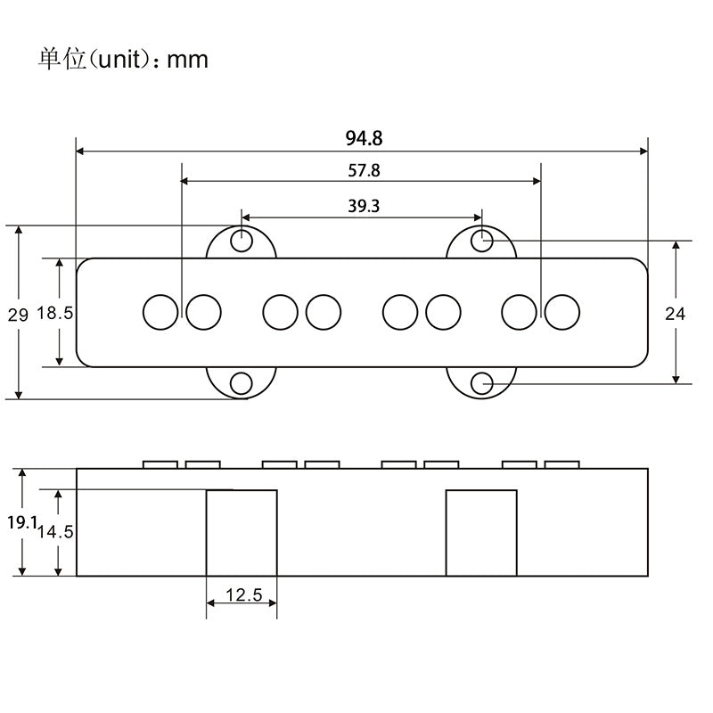 FLEOR Alnico 5 PB & JB Bass Pickups Set for PB Bass | iknmusic