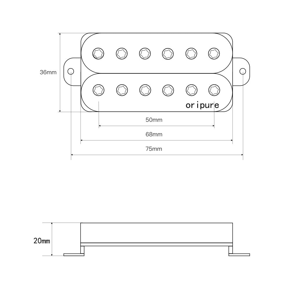 OriPure Alnico 5 Guitar Double Coil Humbucker Pickup PH5-iknmusic