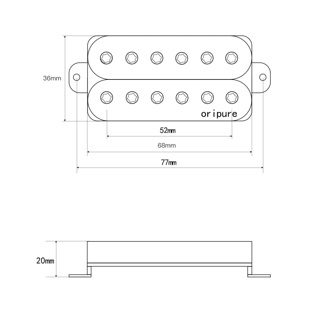 OriPure Alnico 5 Guitar Double Coil Humbucker Pickup PH5-iknmusic