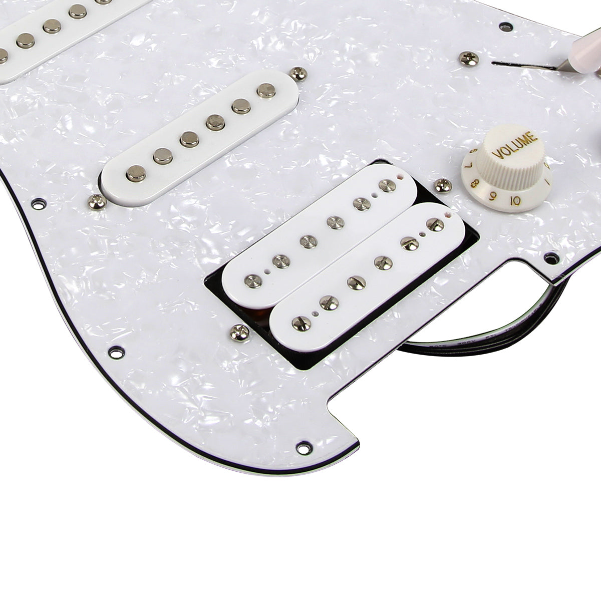 FLEOR Ceramic Prewired Guitar Pickguard Strat SSH HSS 11 Holes