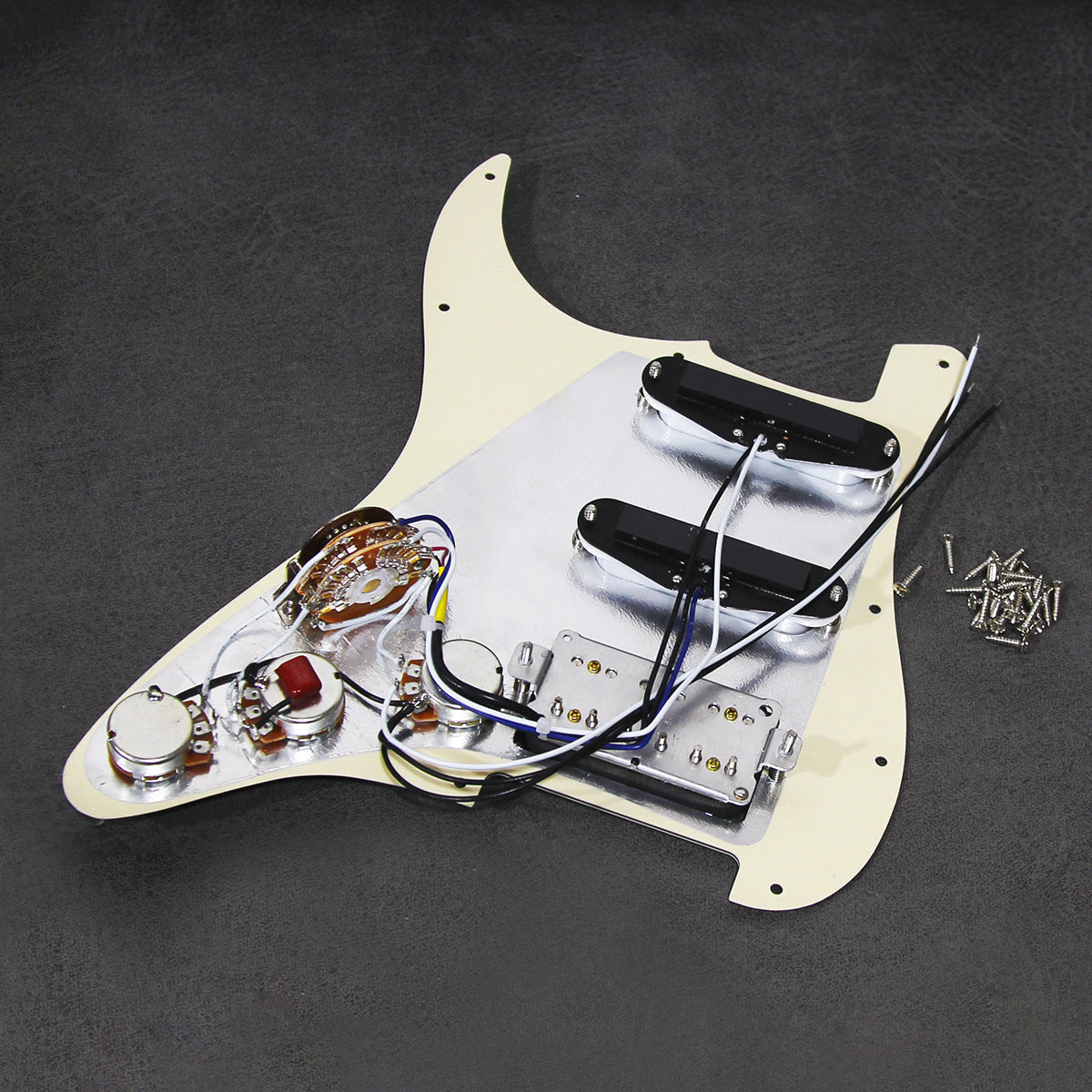 FLEOR Ceramic Prewired Guitar Pickguard Strat SSH HSS 11 Holes