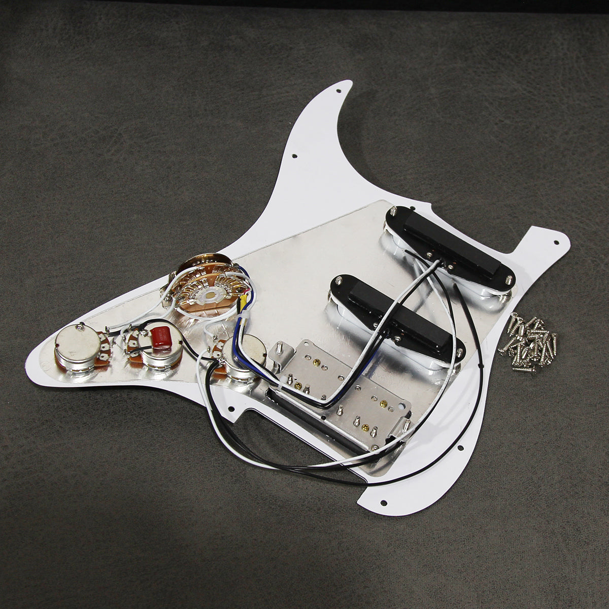 FLEOR Ceramic Prewired Guitar Pickguard Strat SSH HSS 11 Holes