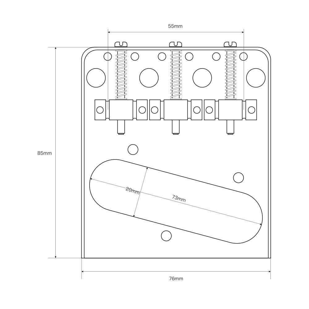FLEOR 3-Saddle Electric Guitar Bridge for Tele | iknmusic