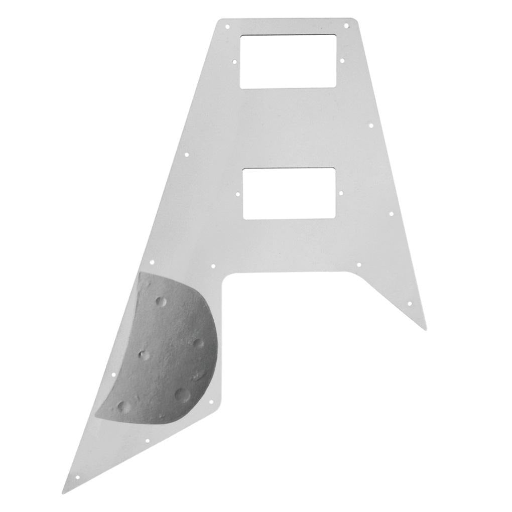 FLEOR Fly Flying V Guitar Pickguard Scratch Plate White 3Ply & Screws