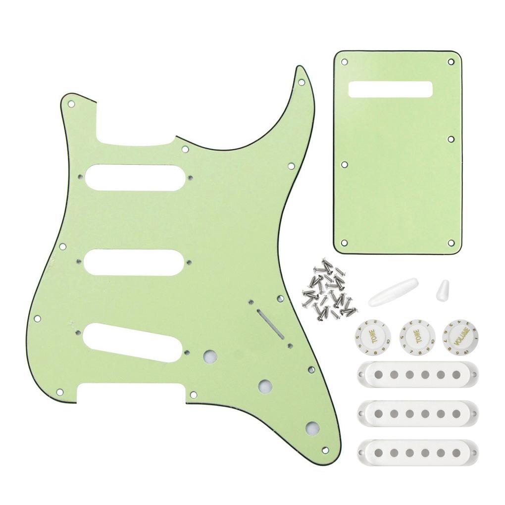 FLEOR 11 Hole SSS Pickguard Stratocaster Kit Mint Green | iknmusic