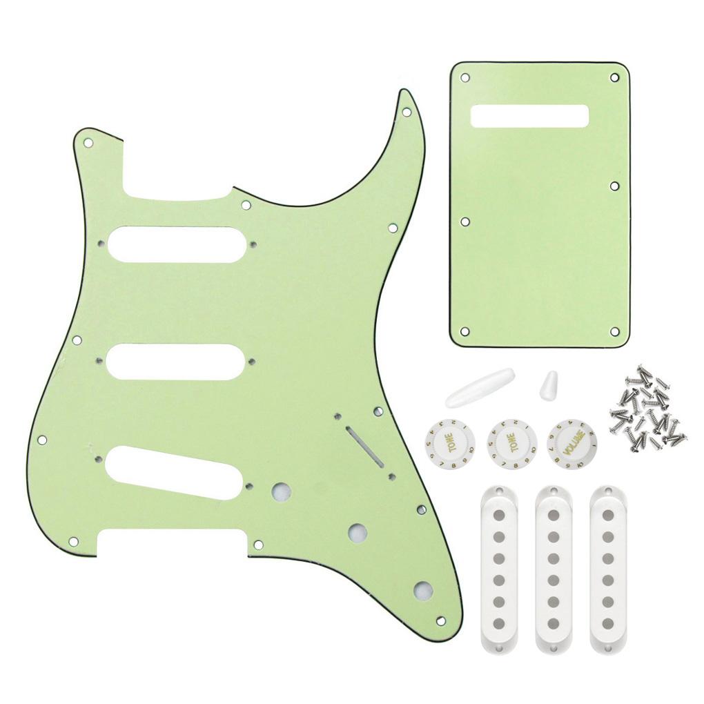 FLEOR 11 Hole SSS Pickguard Stratocaster Kit Mint Green | iknmusic