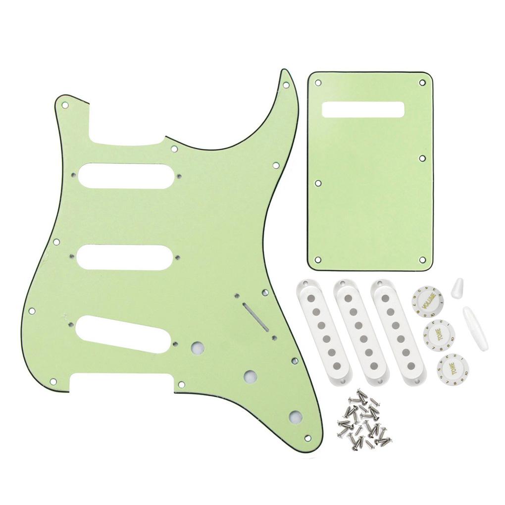 FLEOR 11 Hole SSS Pickguard Stratocaster Kit Mint Green | iknmusic