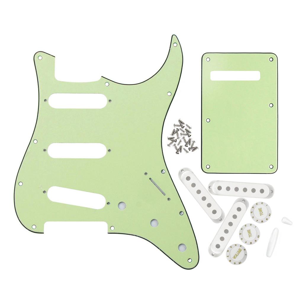 FLEOR 11 Hole SSS Pickguard Stratocaster Kit Mint Green | iknmusic