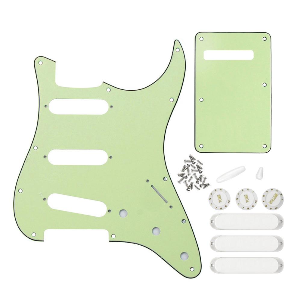 FLEOR 11 Hole SSS Pickguard Stratocaster Kit Mint Green | iknmusic