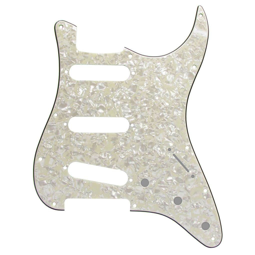 FLEOR 11 Hole SSS Guitar Pickguard Back Plate Aged Pearl | iknmusic