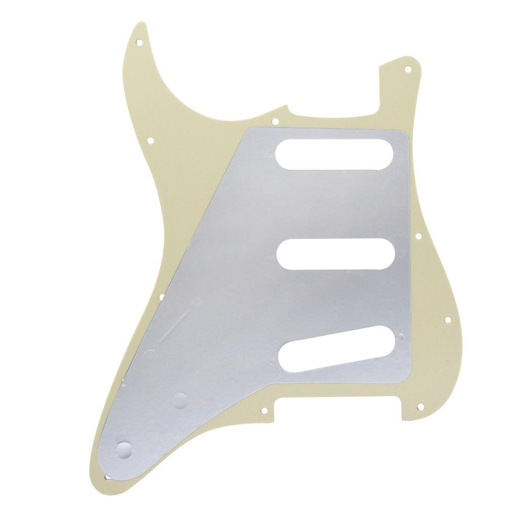 FLEOR 11 Hole SSS Guitar Pickguard Back Plate Aged Pearl | iknmusic