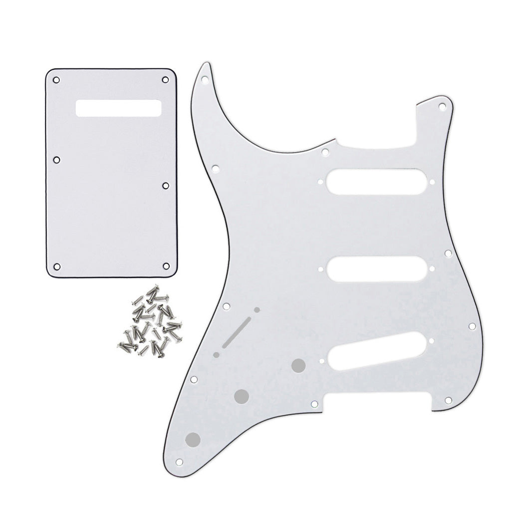 FLEOR Left Handed Strat Pickguard SSS & Back Plate | iknmusic