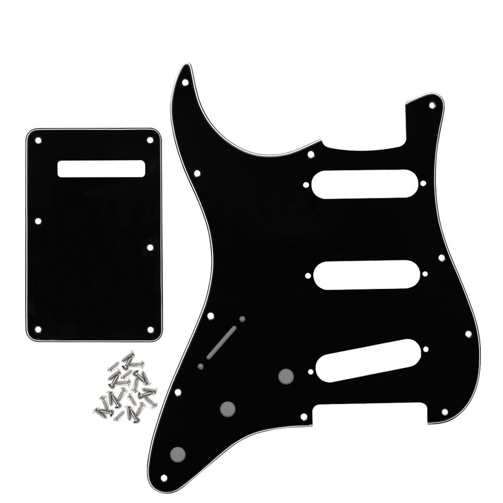 FLEOR Left Handed Strat Pickguard SSS & Back Plate | iknmusic