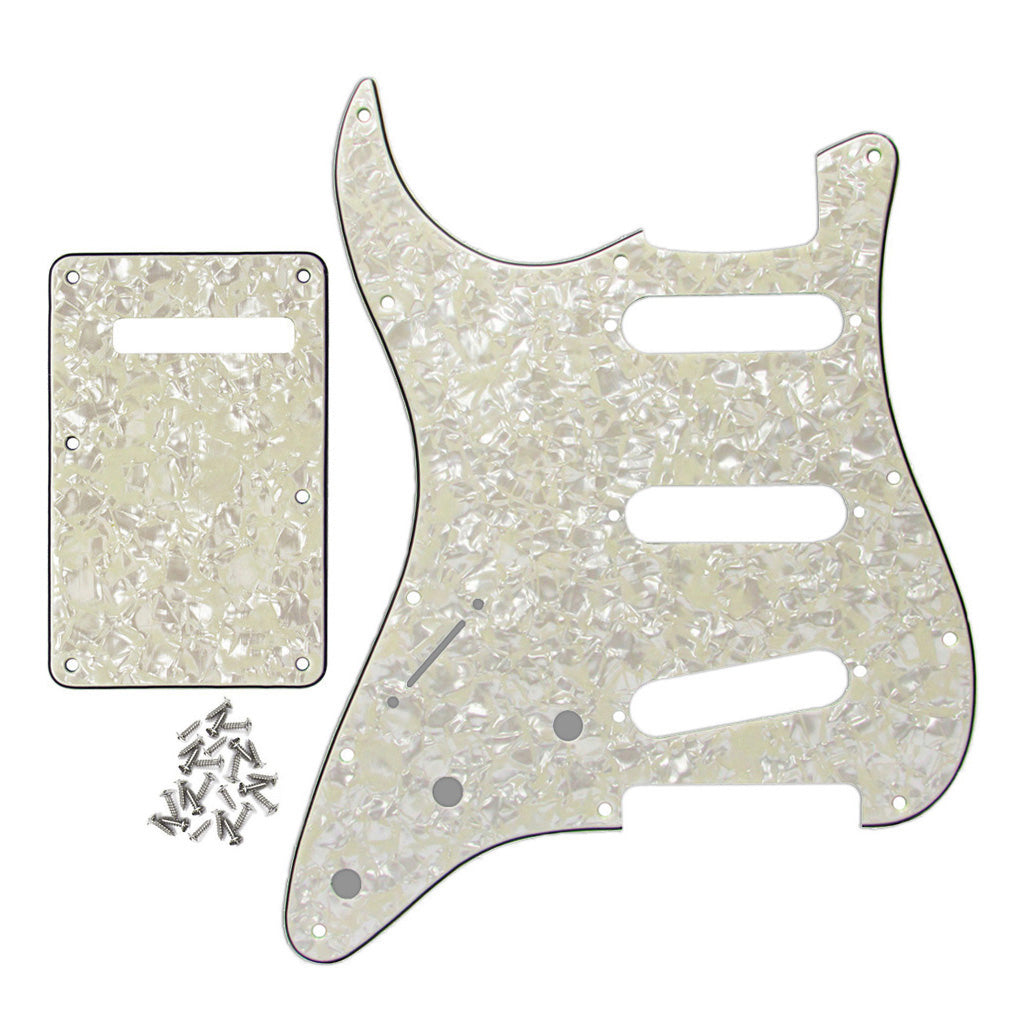 FLEOR Left Handed Strat Pickguard SSS & Back Plate | iknmusic