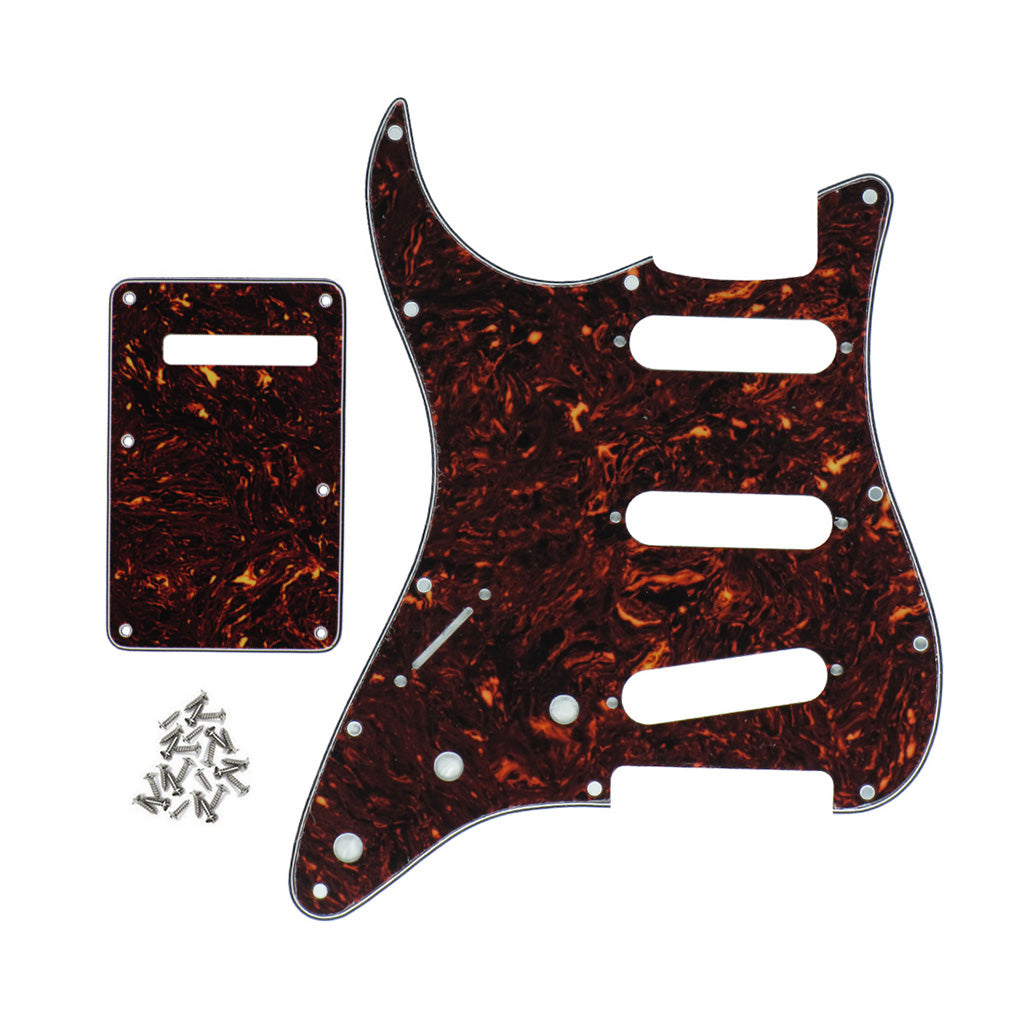 FLEOR Left Handed Strat Pickguard SSS & Back Plate | iknmusic