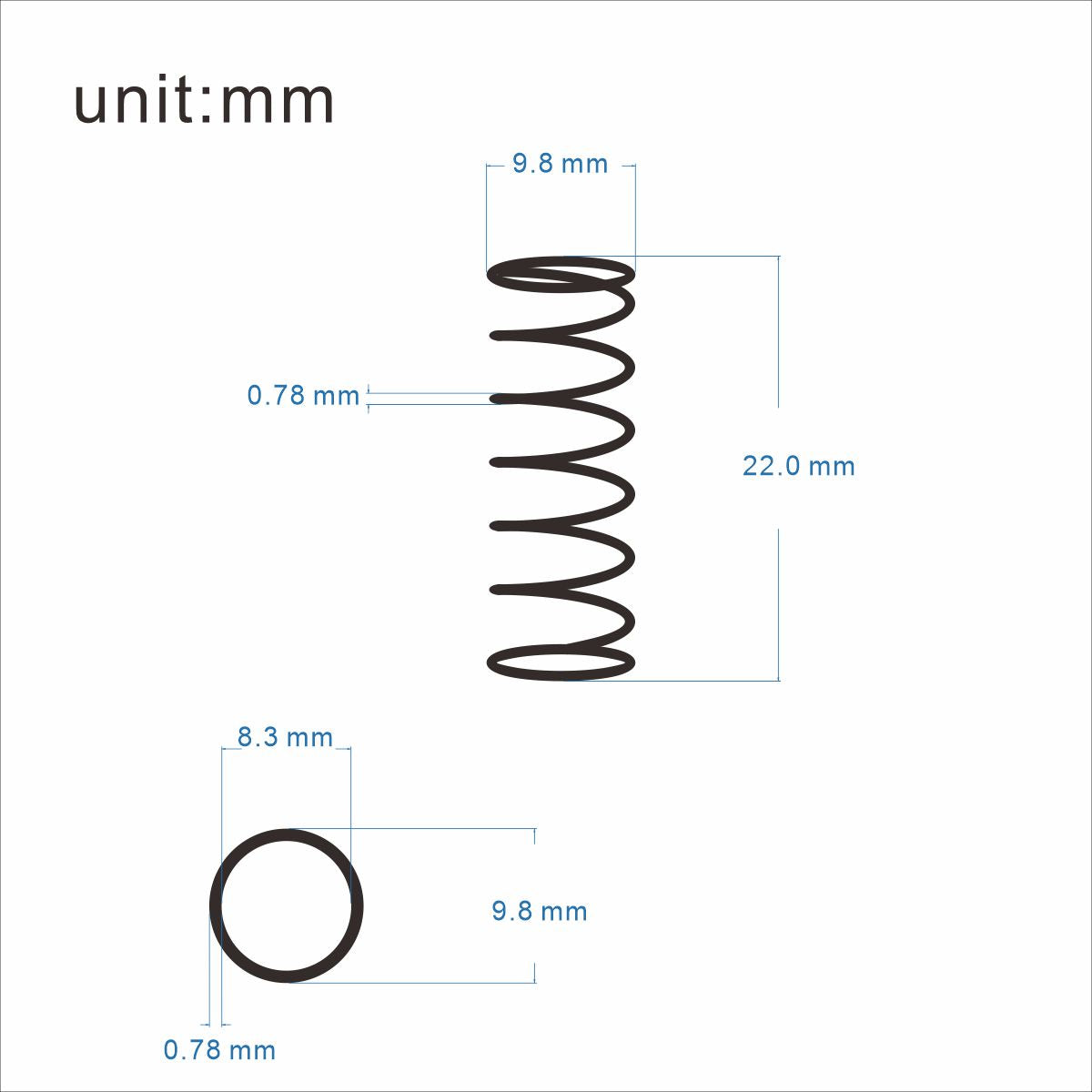 FLEOR Chrome Guitar Pickup Springs 9.8x22mm For P90 / Bass Pickup Mounting