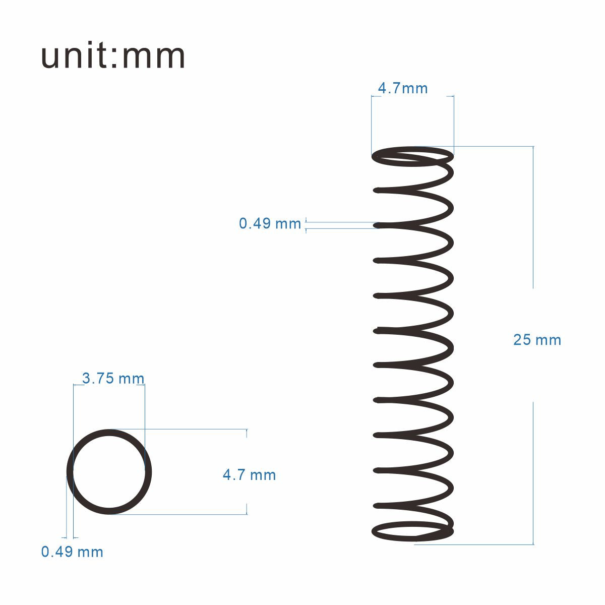 FLEOR Chrome Guitar Humbucker Pickup Springs 4.7*25mm Guitar Parts