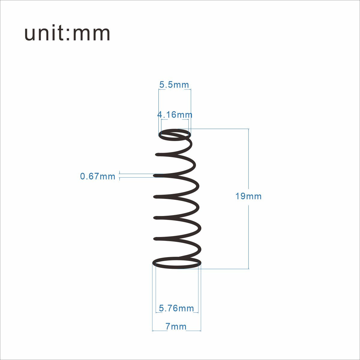 FLEOR Tele Guitar Bridge Pickup Springs 7-5.5*19mm