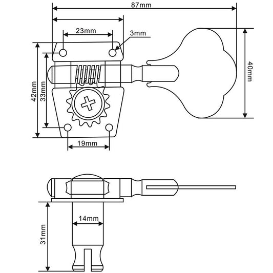 FLEOR Electric Bass Machine Heads Tuning Pegs Keys | iknmusic