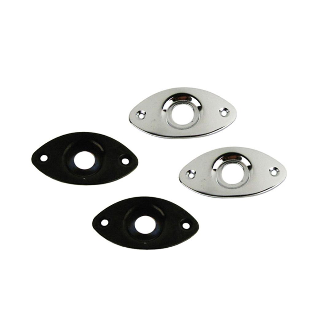 FLEOR 2pcs Oval Electric Guitar Output Jack Plate Metal | iknmusic