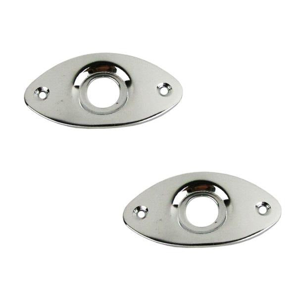 FLEOR 2pcs Oval Electric Guitar Output Jack Plate Metal | iknmusic