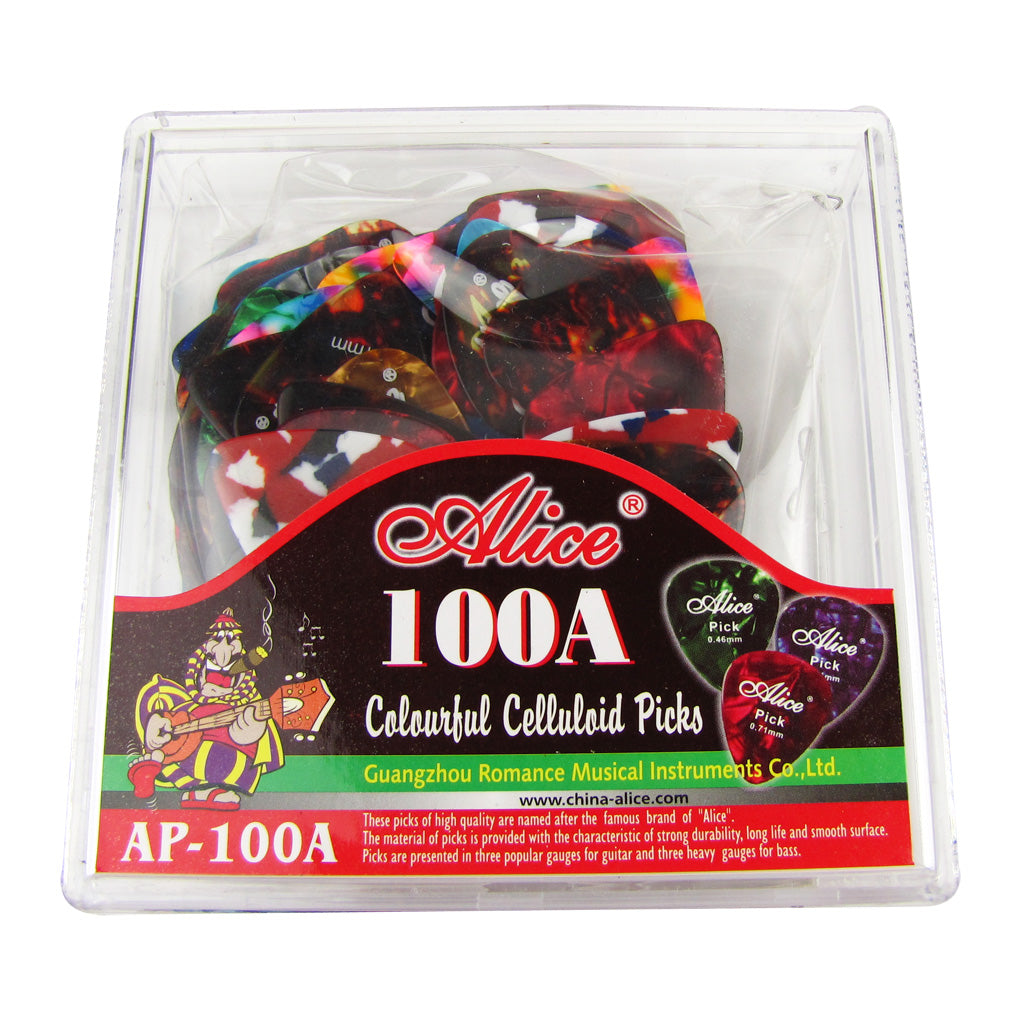 Alice 100PCS Celluloid Guitar Picks 0.46 to 0.81mm | iknmusic