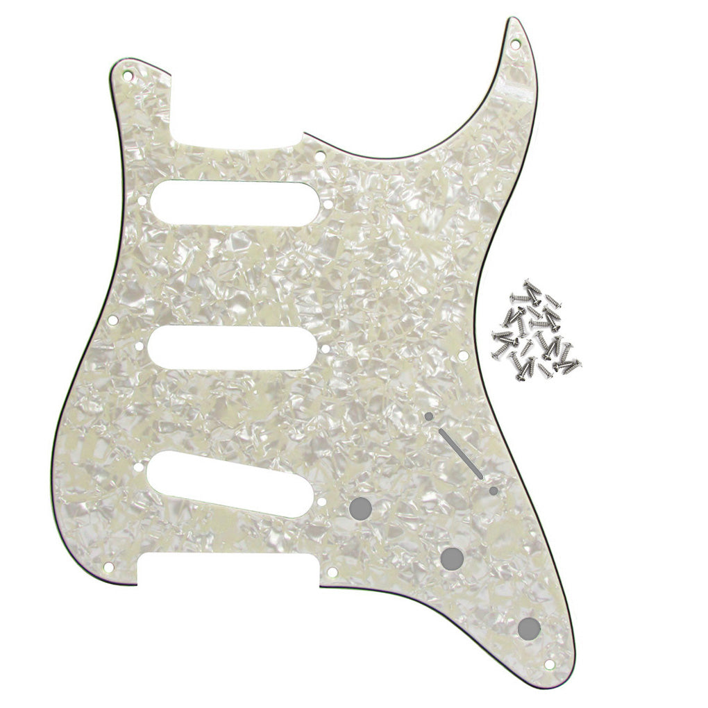 FLEOR Vintage 8 Hole Strat Pickguard SSS & Back Plate | iknmusic