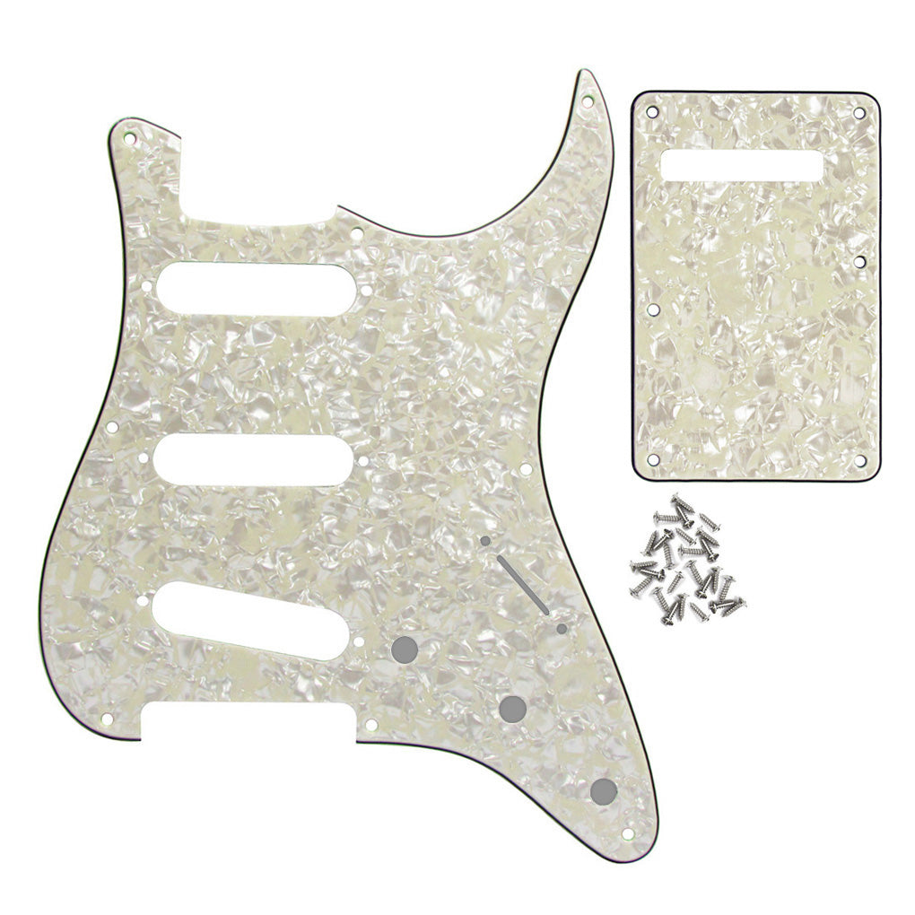 FLEOR Vintage 8 Hole Strat Pickguard SSS & Back Plate | iknmusic