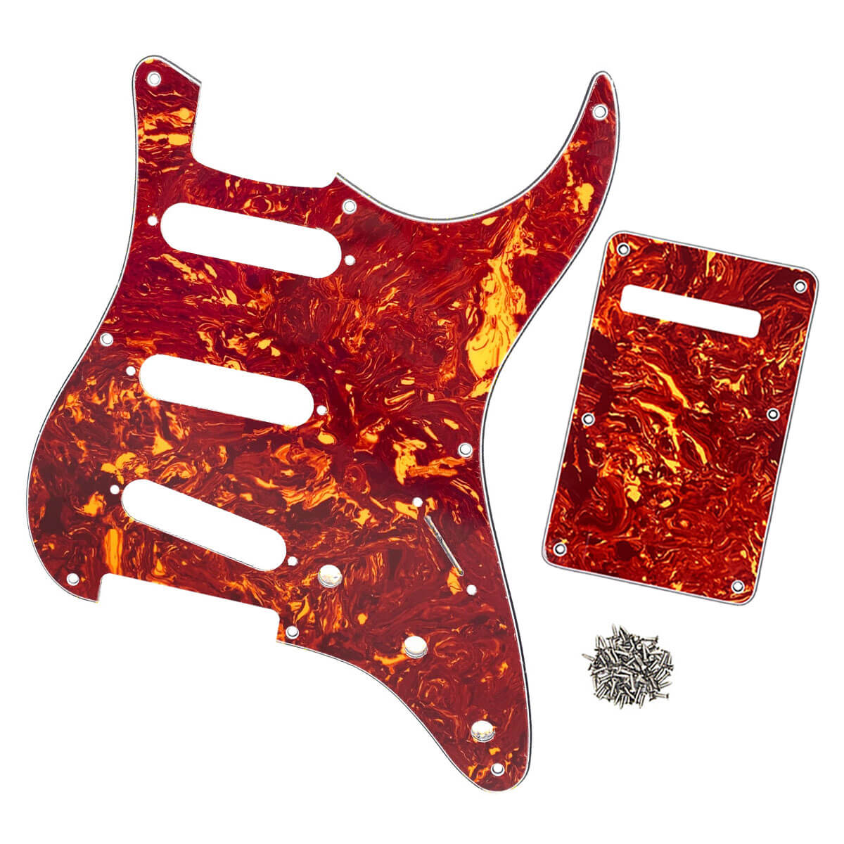 FLEOR Vintage 8 Hole Strat Pickguard SSS & Back Plate | iknmusic