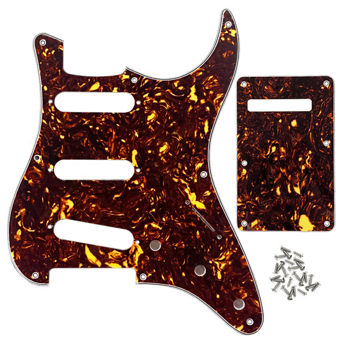 FLEOR Vintage 8 Hole Strat Pickguard SSS & Back Plate | iknmusic