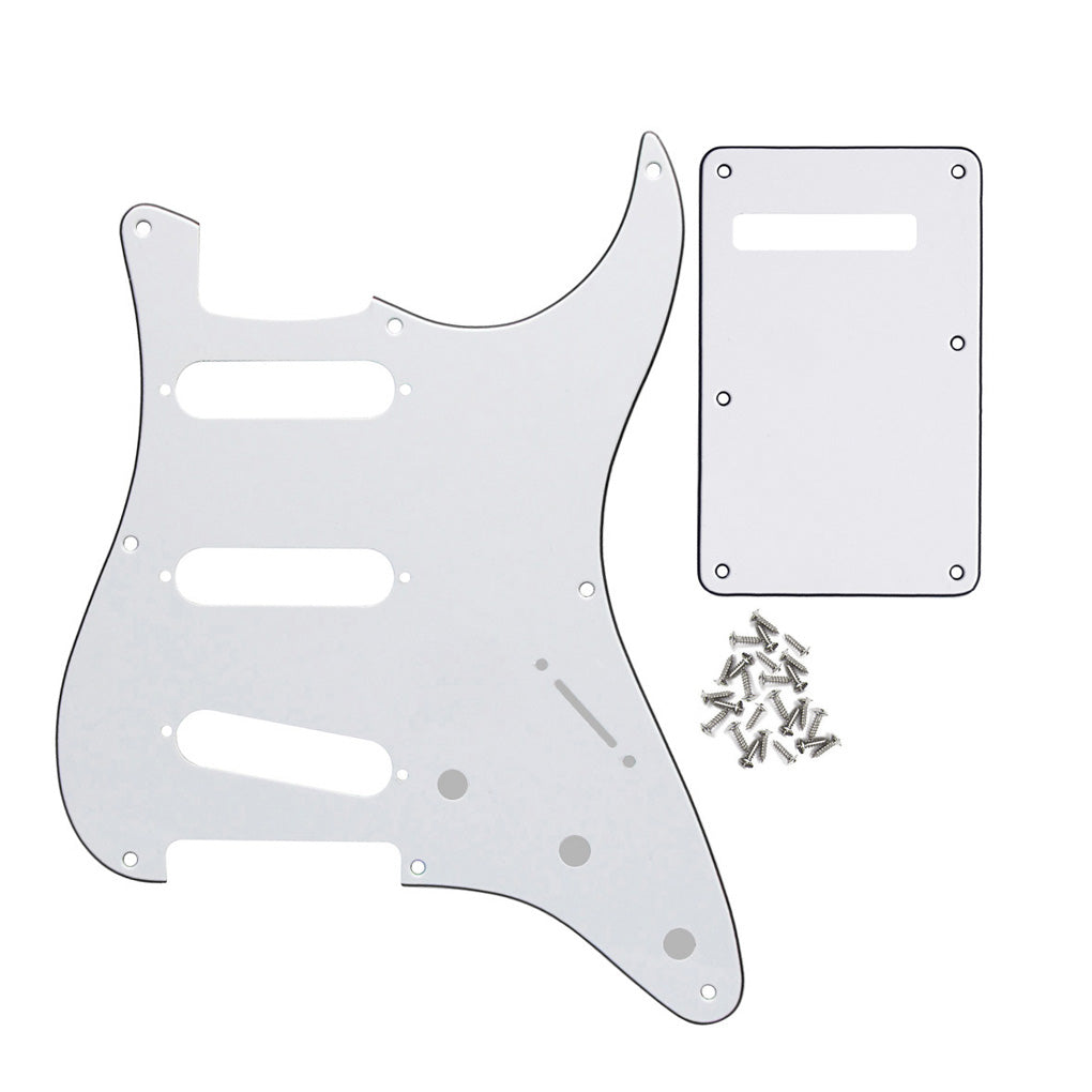 FLEOR Vintage 8 Hole Strat Pickguard SSS & Back Plate | iknmusic