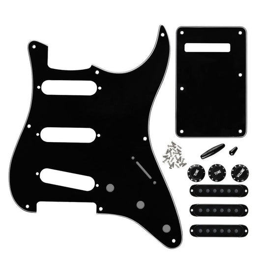 FLEOR 8 Hole Strat Pickguard Back Plate Guitar Parts Kit | iknmusic