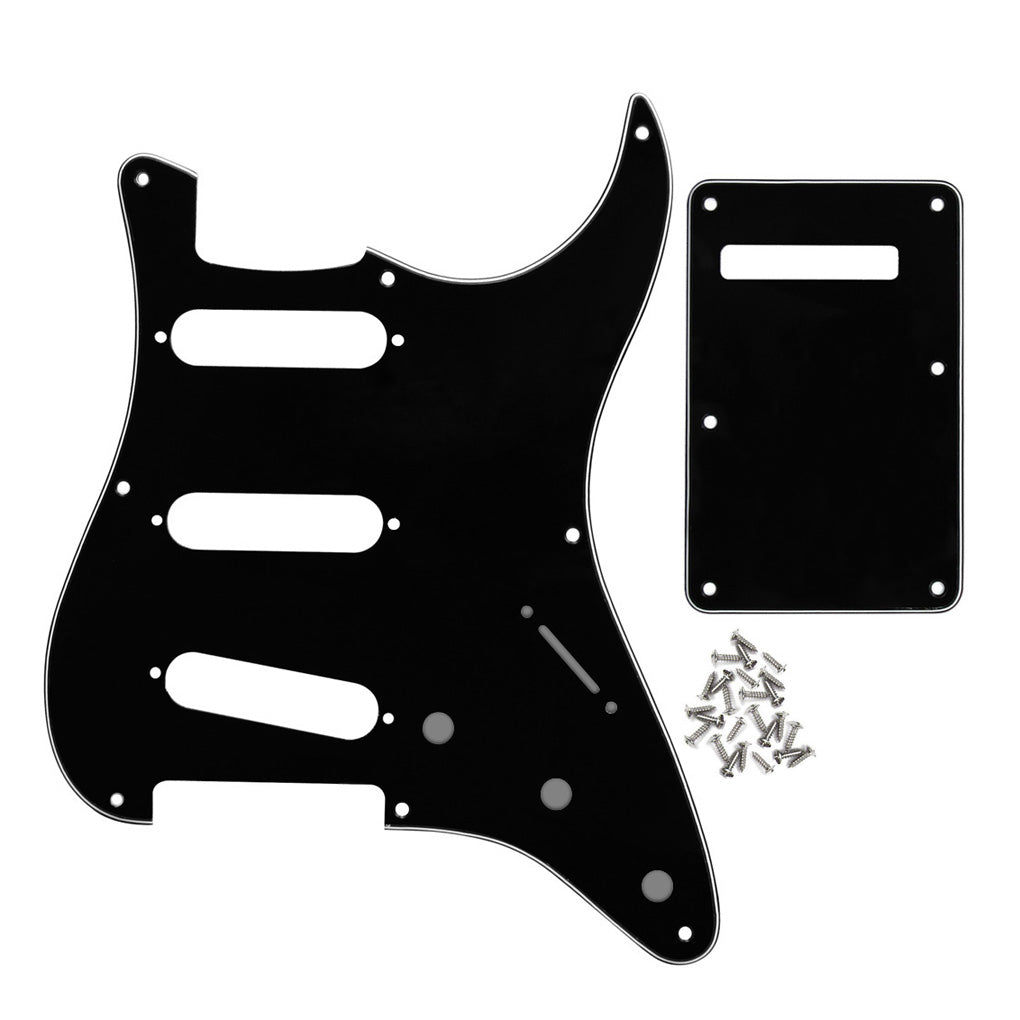 FLEOR Vintage 8 Hole Strat Pickguard SSS & Back Plate | iknmusic