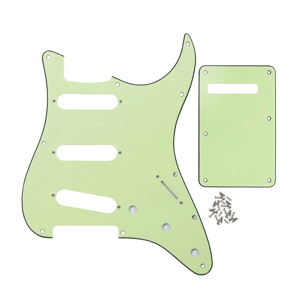 FLEOR Vintage 8 Hole Strat Pickguard SSS & Back Plate | iknmusic