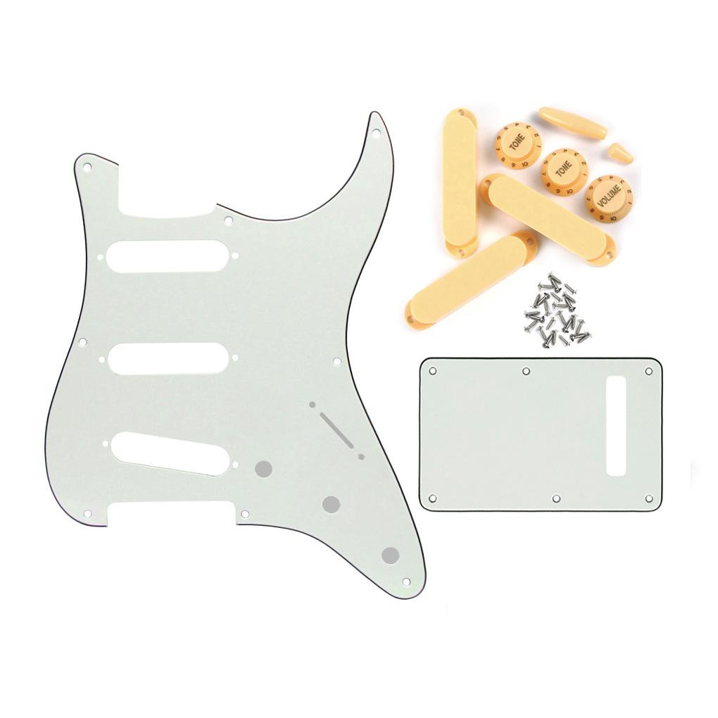 FLEOR 8 Hole SSS Guitar Pickguard Back Plate Set | iknmusic