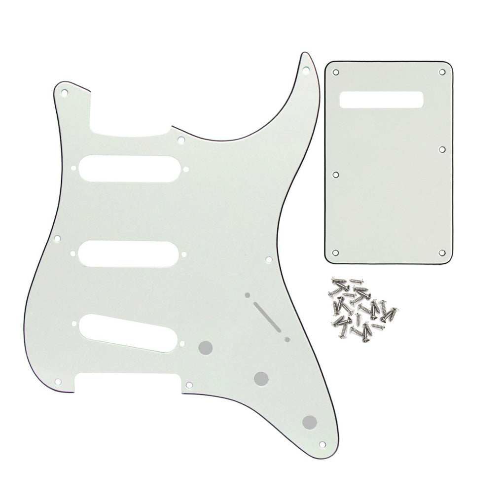 FLEOR Vintage 8 Hole Strat Pickguard SSS & Back Plate | iknmusic