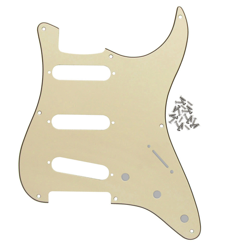 FLEOR Vintage 8 Hole Strat Pickguard SSS & Back Plate | iknmusic