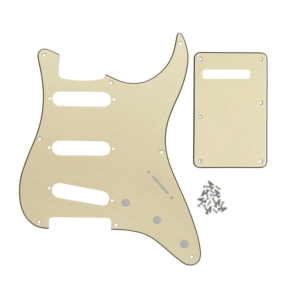 FLEOR Vintage 8 Hole Strat Pickguard SSS & Back Plate | iknmusic