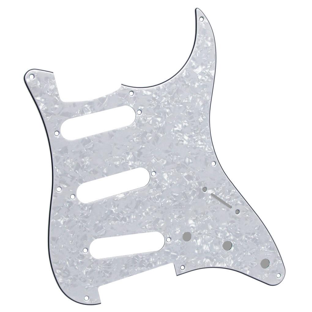 FLEOR White Pearl 8 Hole Strat SSS Pickguard Back Plate | iknmusic