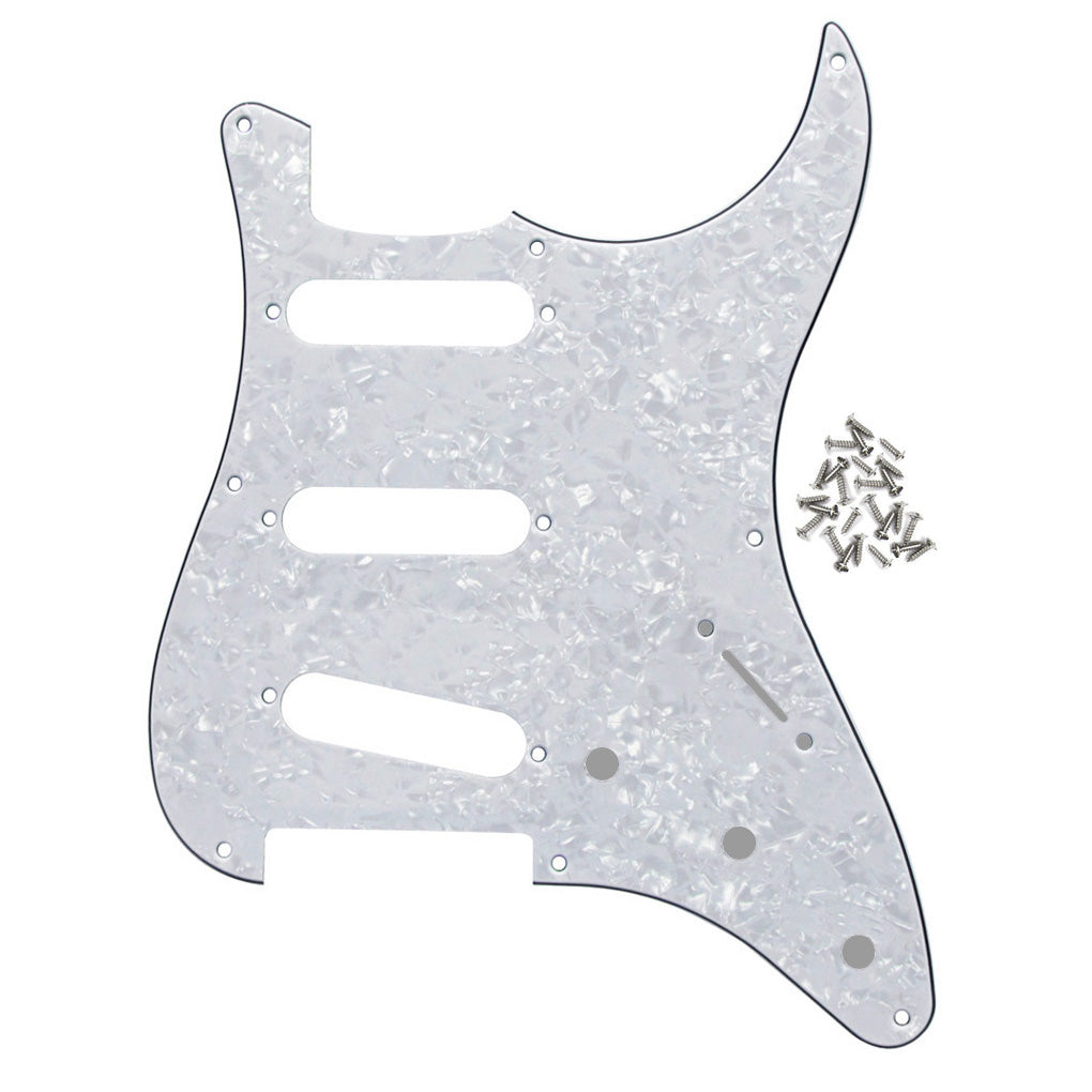 FLEOR Vintage 8 Hole Strat Pickguard SSS & Back Plate | iknmusic
