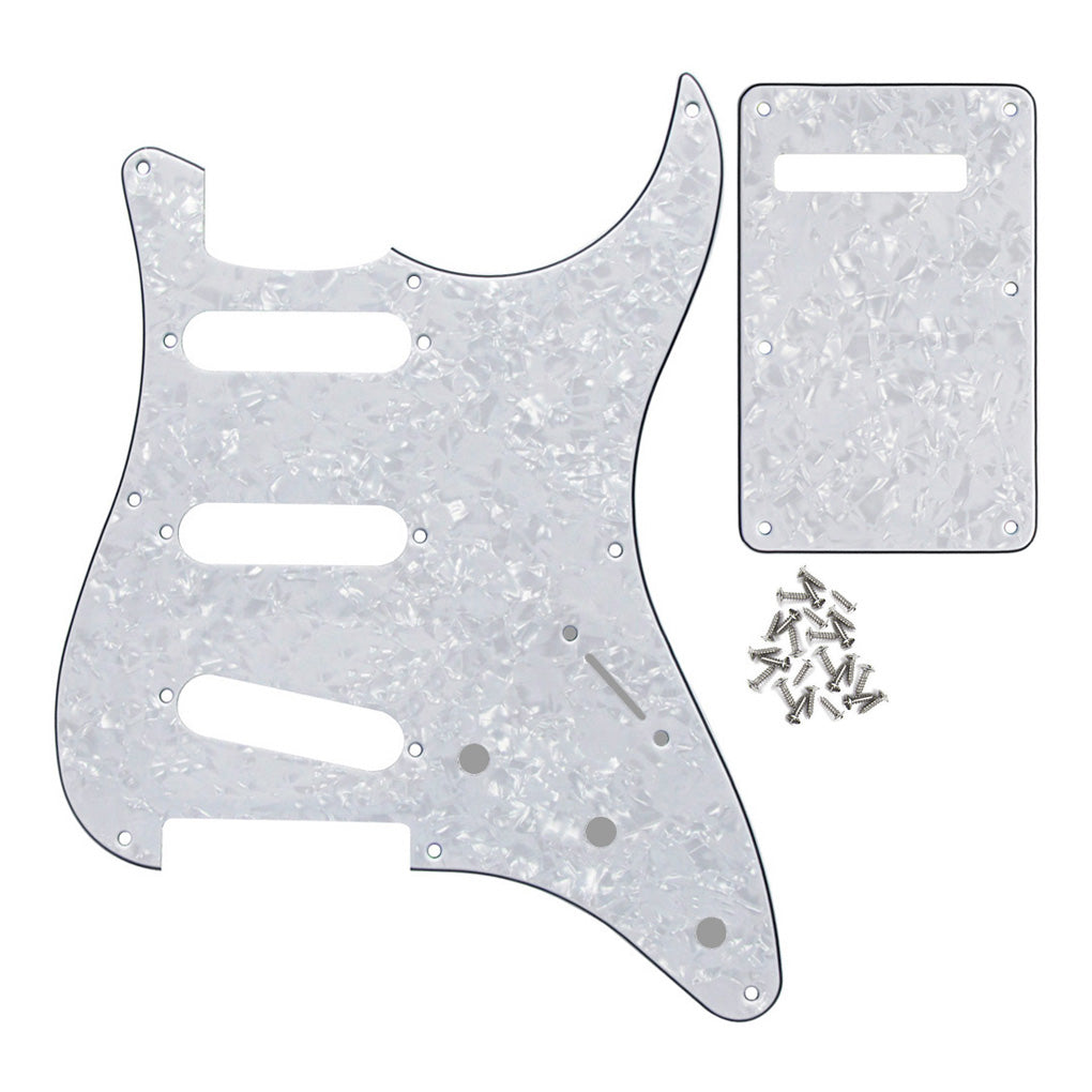 FLEOR Vintage 8 Hole Strat Pickguard SSS & Back Plate | iknmusic