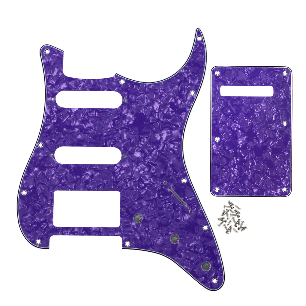 FLEOR 11 Hole SSH HSS Guitar Pickguard Strat & Back Plate | iknmusic