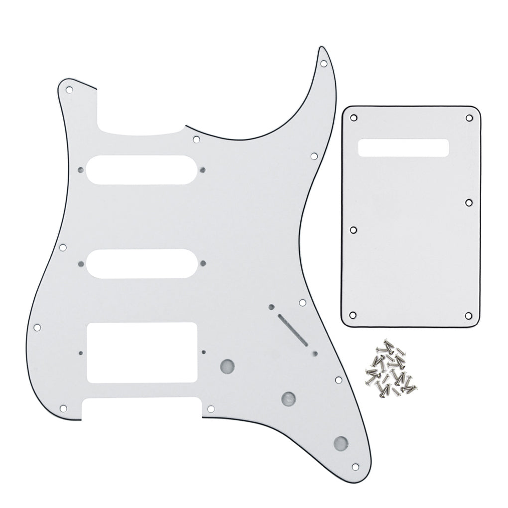 FLEOR 11 Hole SSH HSS Guitar Pickguard Strat & Back Plate | iknmusic