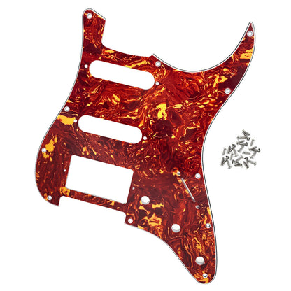 FLEOR SSH Strat Pickguard HSS Scratch Plate with Screws for 11 Hole FD Strat ,22 Colors Available