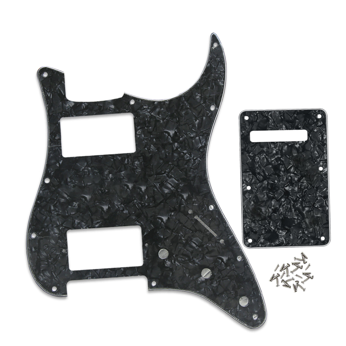 FLEOR Set of 11 Hole Strat Electric Guitar HH Pickguard Back Plate