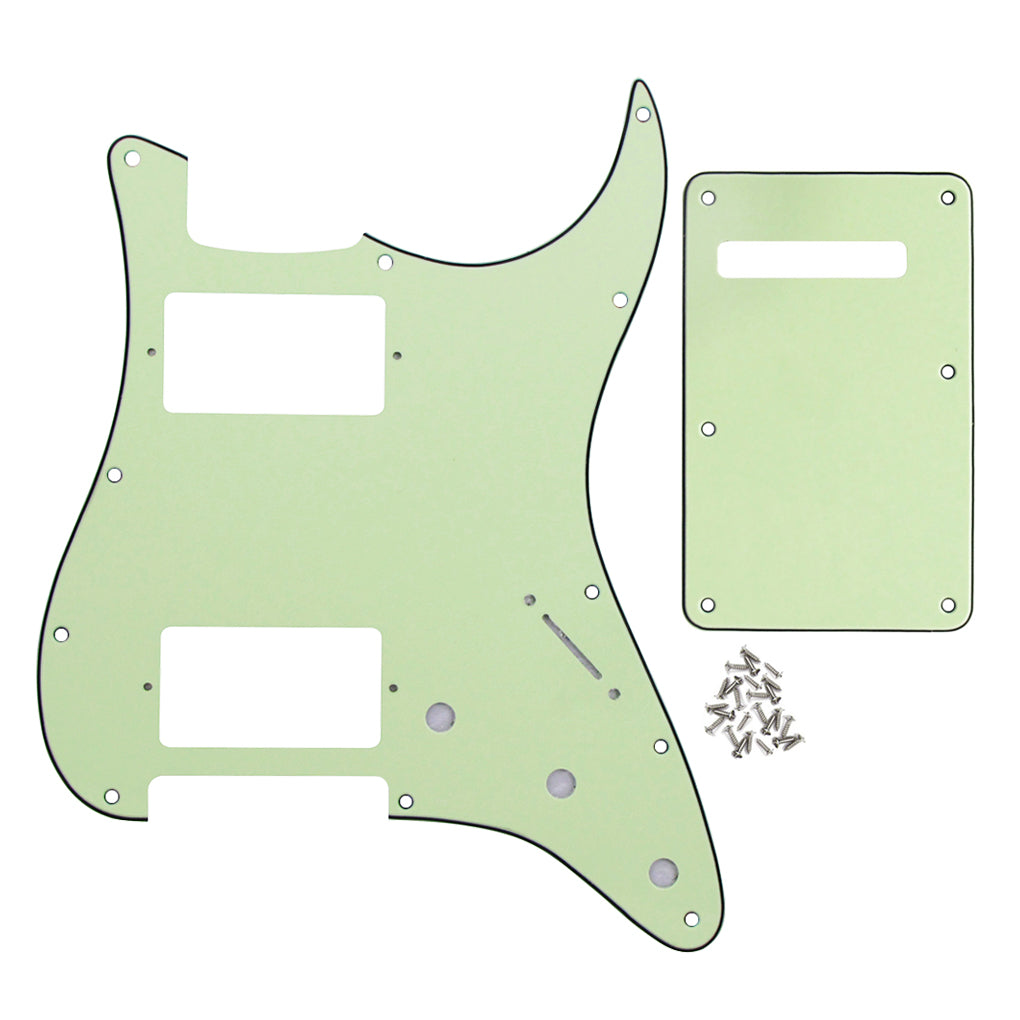 FLEOR Set of 11 Hole Strat Electric Guitar HH Pickguard Back Plate